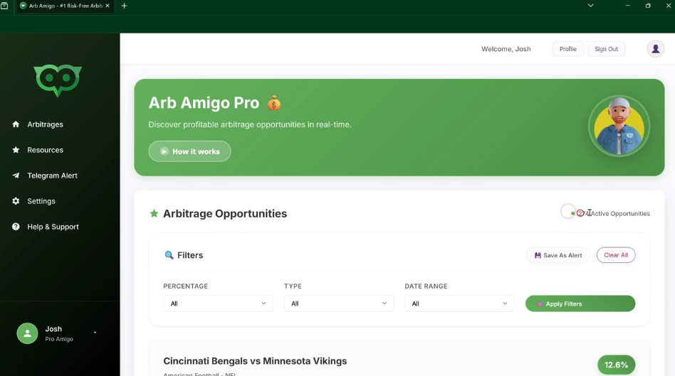 Arbamigo — arbitrage betting tool