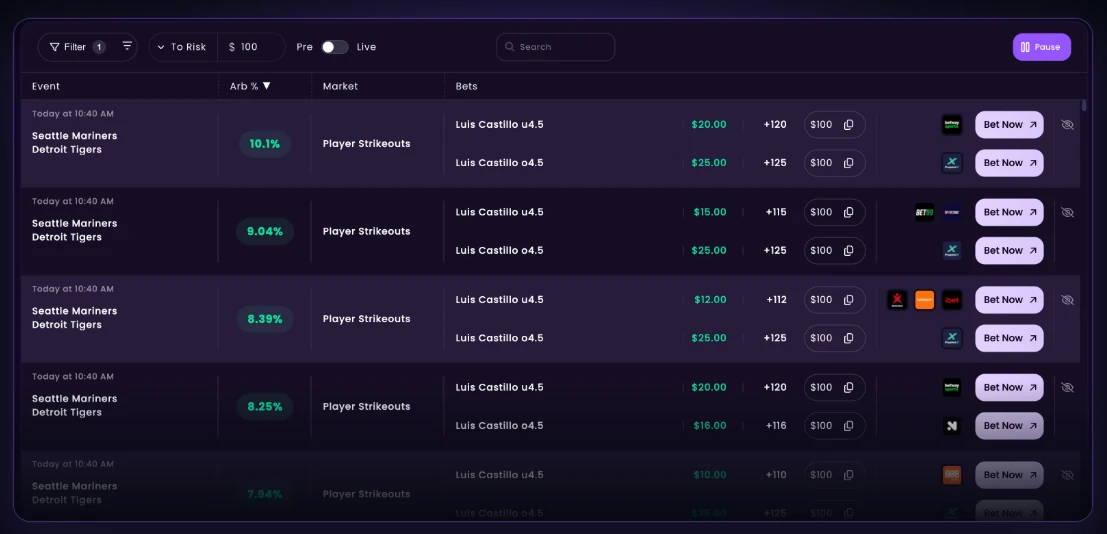 Sharp — arbitrage betting tool